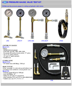 Liquid Pressure Gauge, Valve Test Kit
